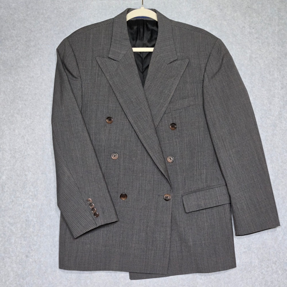 Chaps Ralph Lauren‎ Vintage Double Breasted Blazer Mens 33 Peak Lapel Pure Wool